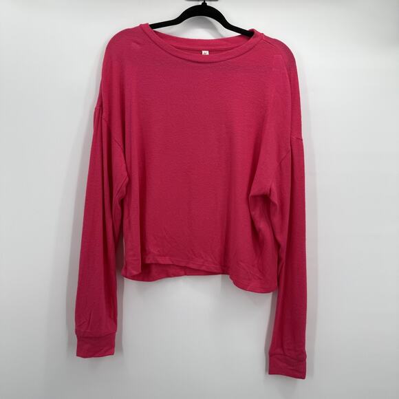 Fornia Shirt Womens Large Pink Long Sleeve Drop Shoulder Boxy Relaxed Fit SOFT - Picture 1 of 8
